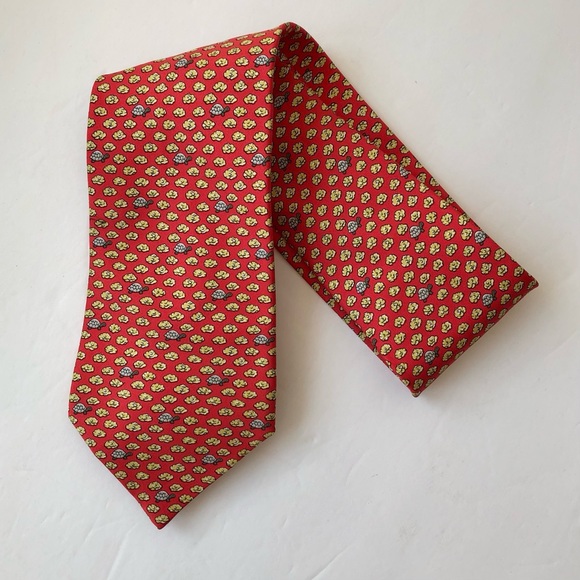 Hermès Silk Tie, Turtles & Lettuce - Picture 1 of 8